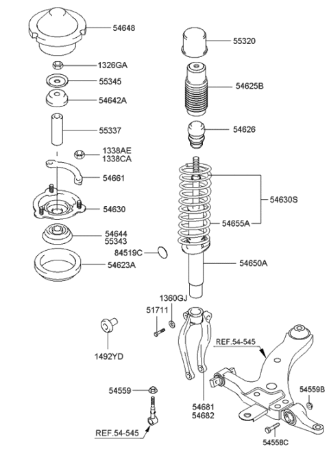 2022 Hyundai Elantra  Bolt-Flange(12*100) Diagram for 5455838000