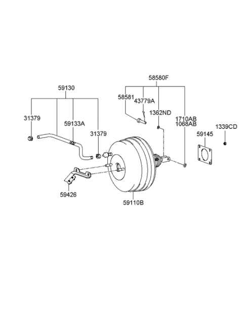 2022 Hyundai Elantra  Booster Assembly-Brake Diagram for 5911039200