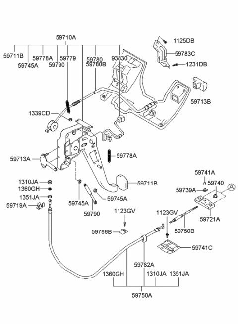 2022 Hyundai Elantra  Knob-Release Diagram for 5971339502LK