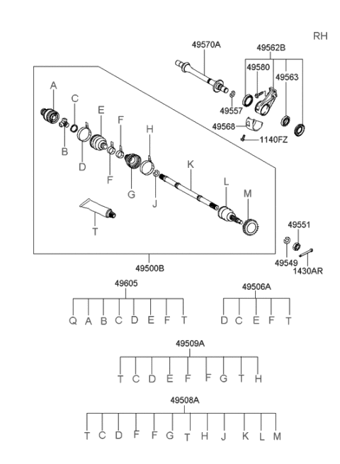 2022 Hyundai Elantra Bearing-Front Axle Shaft Diagram for 4956338700