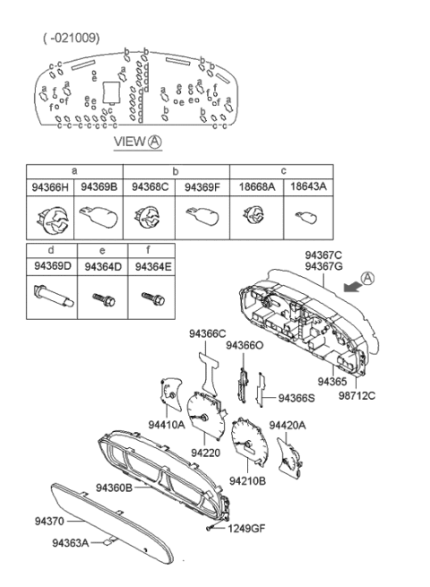 2023 Hyundai Elantra  Bulb Assembly Diagram for 9436939000
