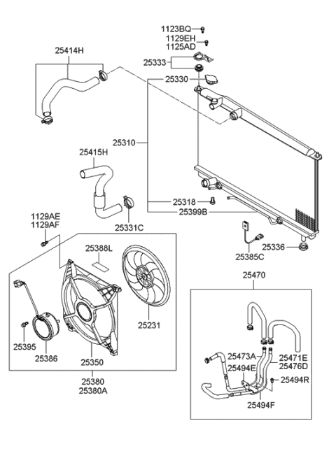 2022 Hyundai Elantra  Cap Assembly-Radiator Diagram for 2533039100