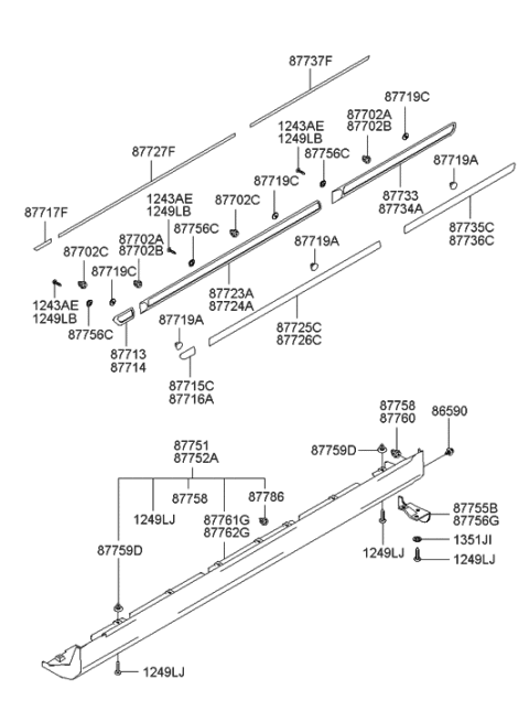 2023 Hyundai Elantra  Screw-Tapping Diagram for 1249304166B