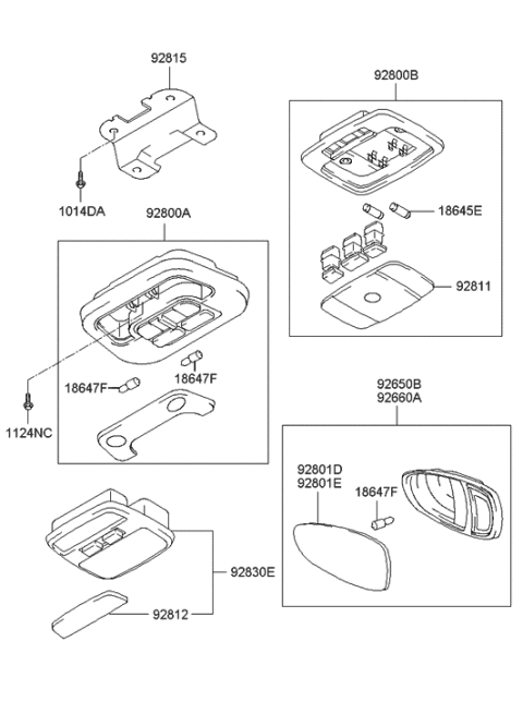 2023 Hyundai Elantra Room Lamp Assembly Diagram for 9281039000CI