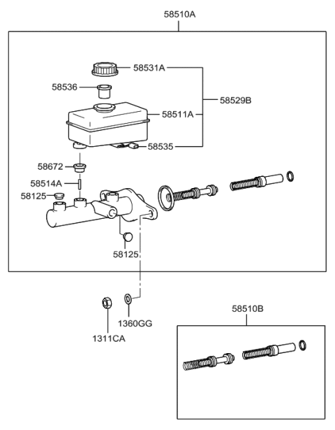 2023 Hyundai Elantra Reservoir-Master Cylinder Diagram for 5851138304