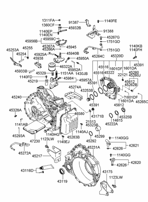 2023 Hyundai Elantra  Stud Diagram for 4532739000