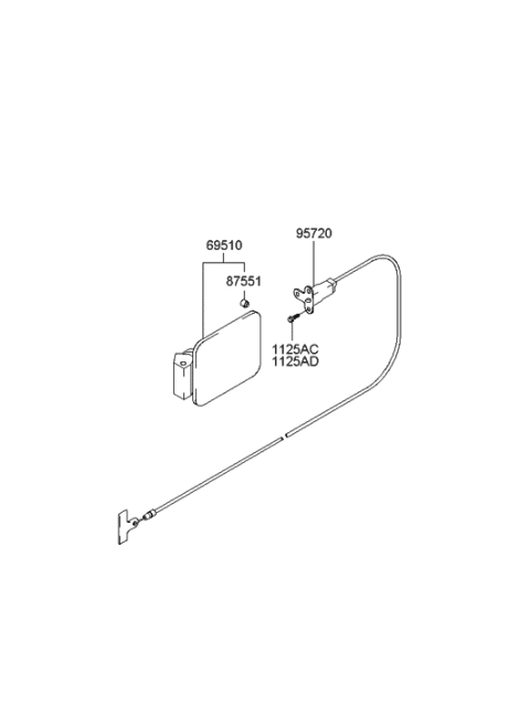 2023 Hyundai Elantra  Fuel Filler Door Assembly Diagram for 6951039000