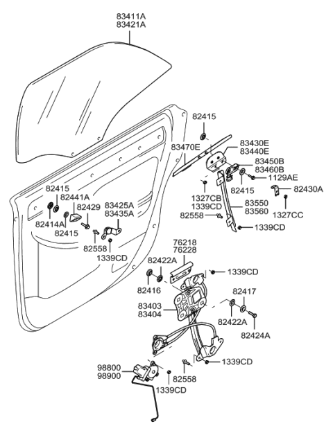 2022 Hyundai Elantra Motor Assembly-Power Window Regulator, RH Diagram for 8246039020