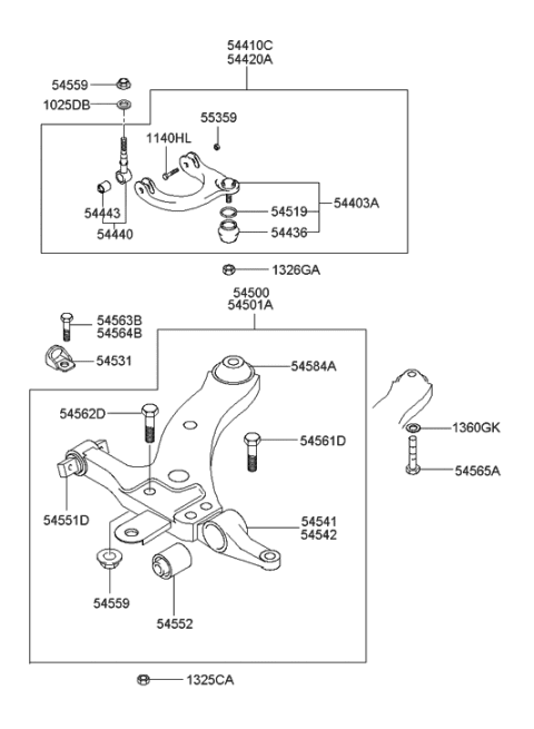 2022 Hyundai Elantra  Connector-RH Diagram for 5454238010