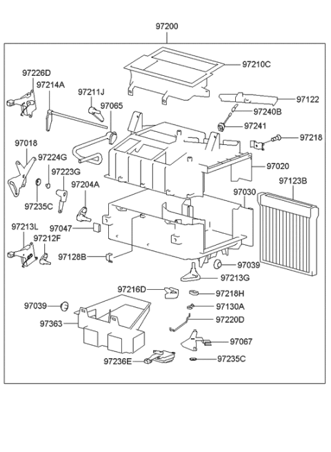 2023 Hyundai Elantra Duct Assembly-Plenum Diagram for 9723038000