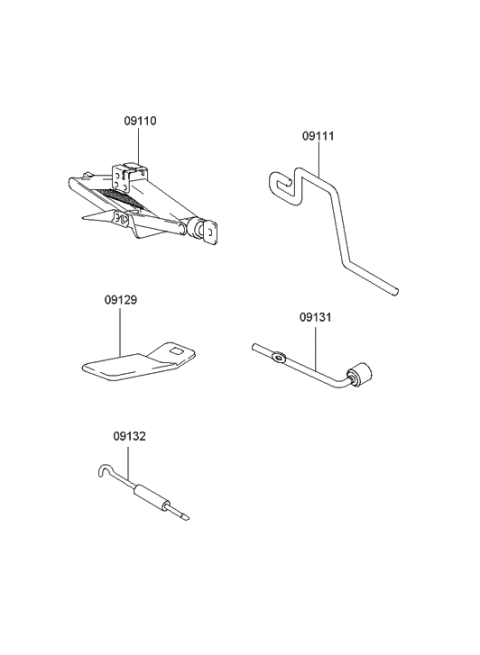 2023 Hyundai Elantra Wrench-Wheel Nut Diagram for 091313B000