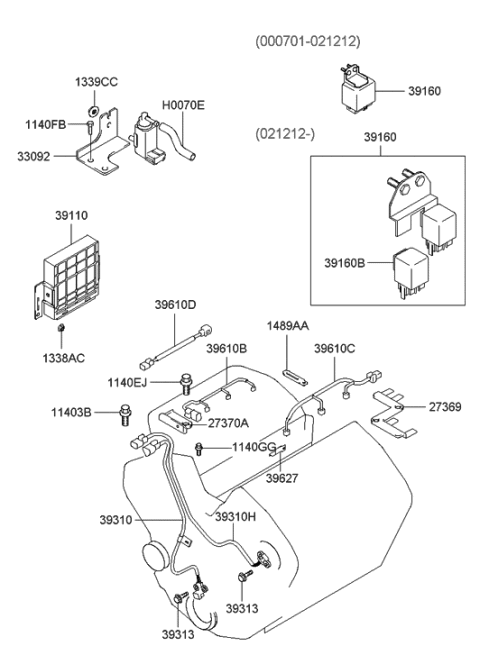 2023 Hyundai Elantra  Harness-Ignition Coil Diagram for 3961039030