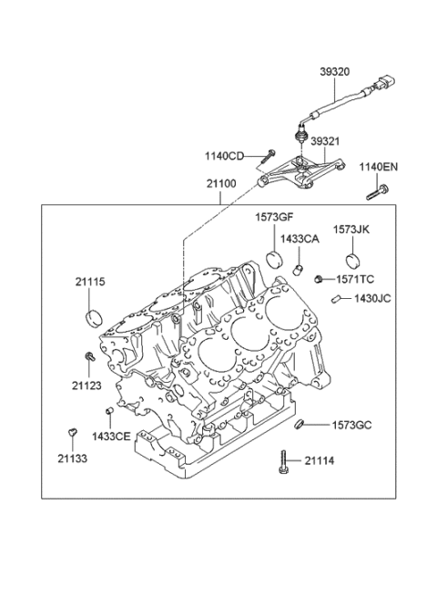 2023 Hyundai Elantra  Bracket-Knock Sensor Diagram for 3932135510