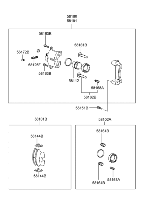 2022 Hyundai Elantra CALIPER Kit-Front Brake, LH Diagram for 5818039A00