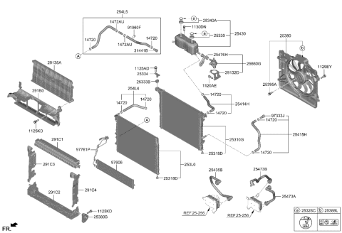 2018 Hyundai Accent  CONDENSER ASSY-COOLER Diagram for 97606GI000
