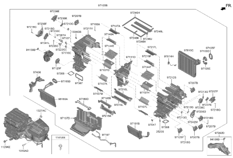 2018 Hyundai Accent  Mode Actuator Diagram for 97157C1900