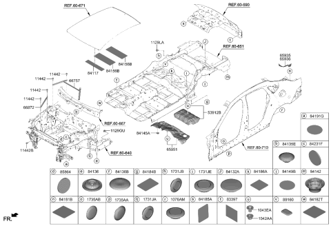 2018 Hyundai Accent  Grommet-Rear Cushion Lock Diagram for 891013T000