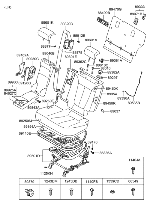 2020 Hyundai Santa Fe  Bolt-FLANGE Diagram for 1140610406K