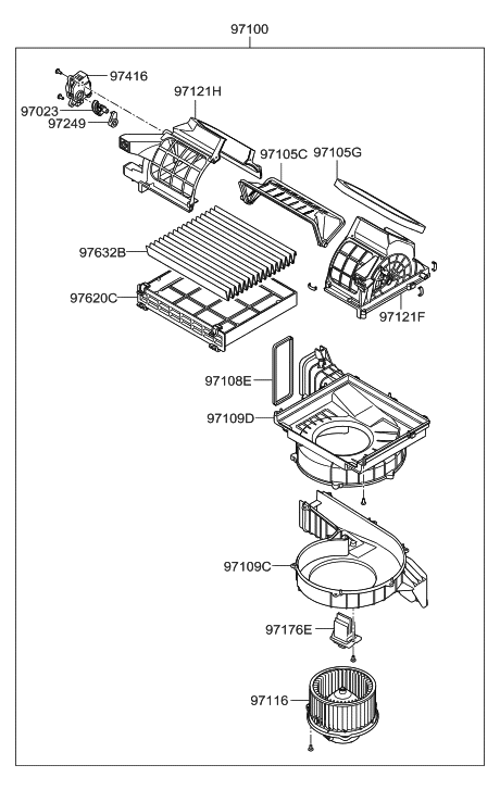 2020 Hyundai Santa Fe  Door Assembly-Intake Diagram for 971222G000