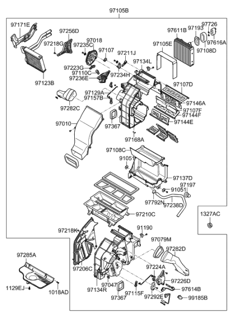 2020 Hyundai Santa Fe  Door Assembly-Temperature(A) Diagram for 972173K000