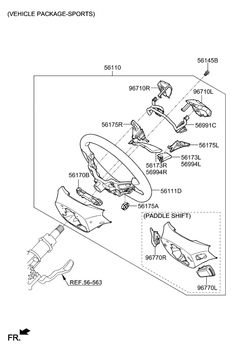 2001 Hyundai Tiburon  BLANKING Cover, RH Diagram for 56174G2000