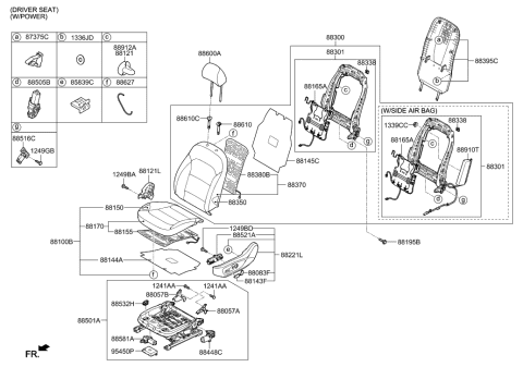2001 Hyundai Tiburon  Cushion Assembly-Front Seat, LH Diagram for 88100F2011XFN