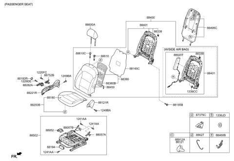 2001 Hyundai Tiburon  Cushion Assembly-Front Seat, RH Diagram for 88200F2521XFN