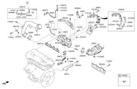 2002 Hyundai Tiburon Nut Diagram for 0JF0313465