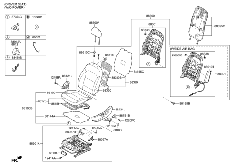 2001 Hyundai Tiburon  Unit-Front Seat Warmer Diagram for 88196F2100