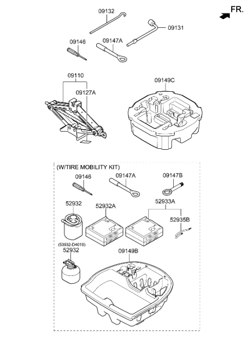 2002 Hyundai Tiburon  Sealant-Tire Diagram for 529324R000