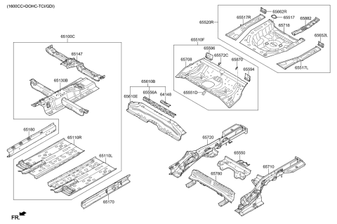2001 Hyundai Tiburon Panel Assembly-Side Sill Inner, RH Diagram for 65180F2000