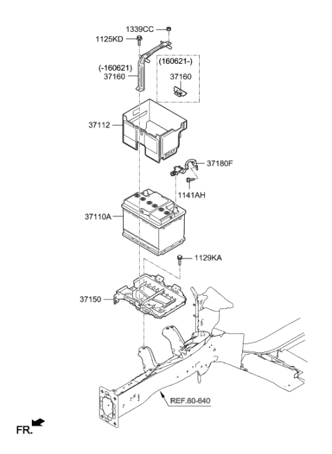 2002 Hyundai Tiburon  Negative Battery Sensor Cable Diagram for 37180F2000