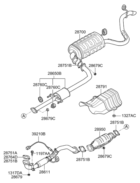 2011 Hyundai Tucson Protector-Heat Front Diagram for 287912R000