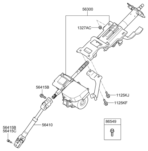 2010 Hyundai Tucson  Joint Assembly-Universal Diagram for 564002L000