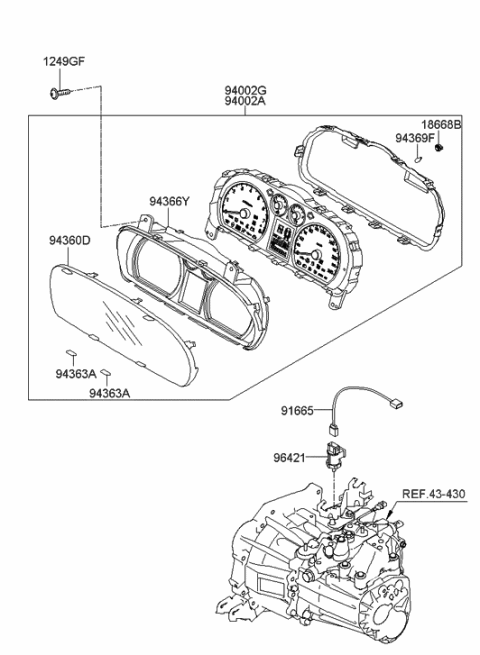 2009 Hyundai Tucson  Plate-Decoration Diagram for 943612L000