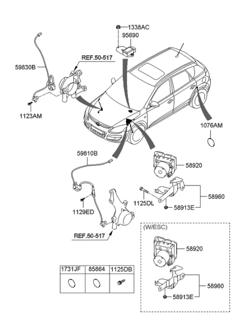 2009 Hyundai Tucson  Bracket-Hydraulic Module Diagram for 589602H300