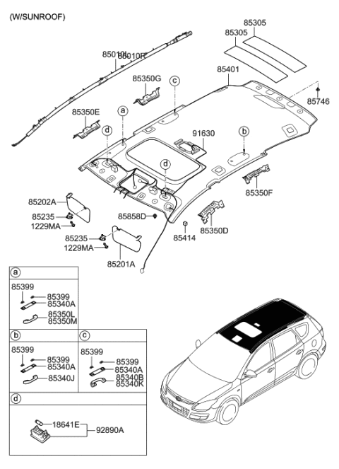2009 Hyundai Tucson Plug-Trim Mounting Diagram for 857463L000TX