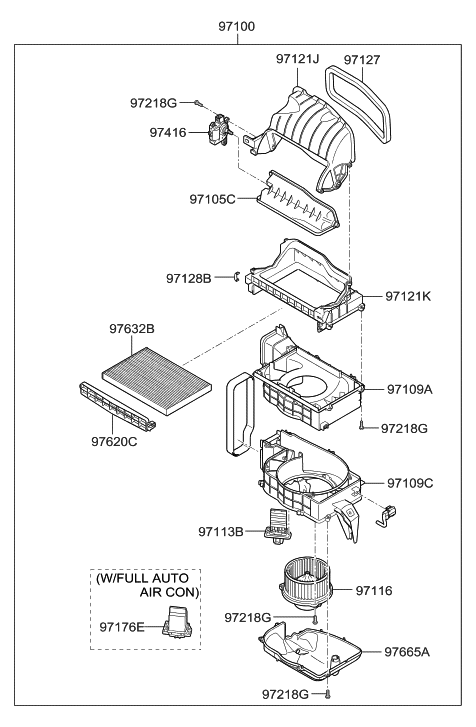 2008 Hyundai Tucson Door Assembly-Intake Diagram for 971222L000