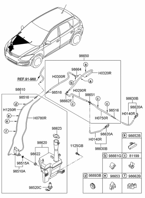 2009 Hyundai Tucson  Clip-Hose Diagram for 9866137000