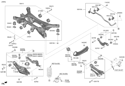 2001 Hyundai Elantra  Bush-LWR Arm, RR Diagram for 55218L1000