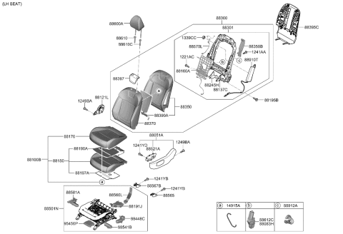 2004 Hyundai Elantra RECLINER MOTOR ASSY, LH Diagram for 886D3N9000