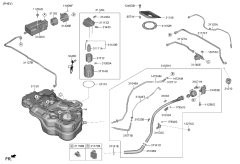 2001 Hyundai Elantra  BRKT-CANISTER Diagram for 31457P4850