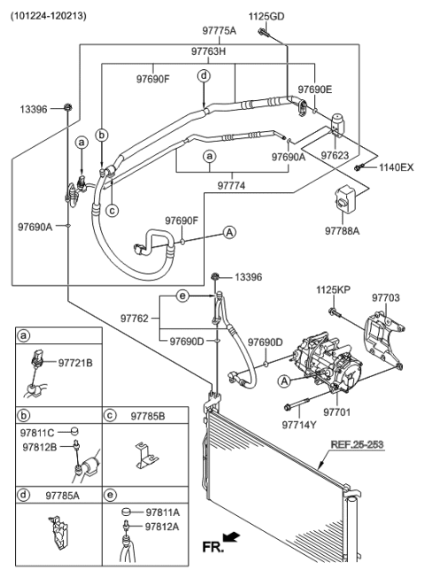 2022 Hyundai Veloster N  Clip-Aircon Cooler Line Diagram for 977852T000