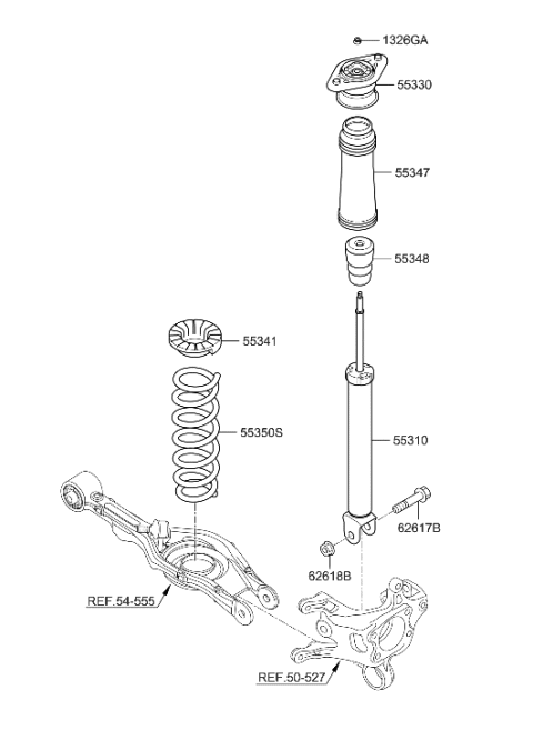 2023 Hyundai Tucson  Spring-Rear Diagram for 553504R040