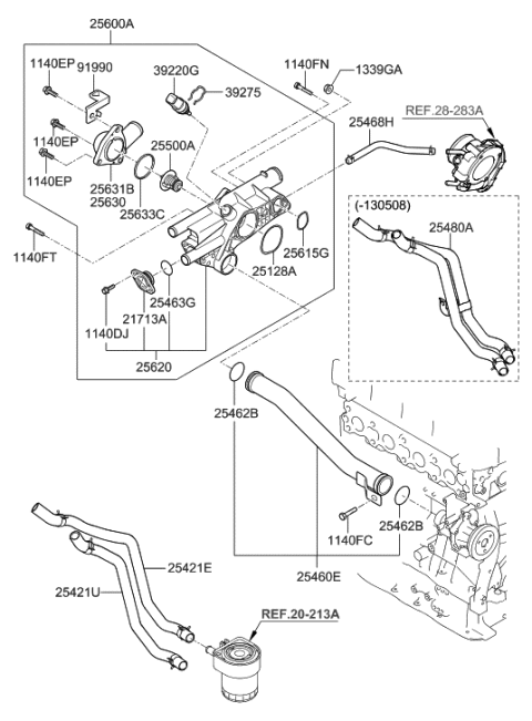 2023 Hyundai Tucson  Control Assembly-Coolant Temperature Diagram for 256002G651