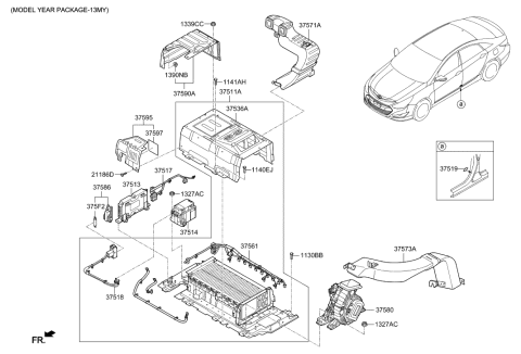 2023 Hyundai Tucson  Call TECHLINE-Battery Module Diagram for 375114R000