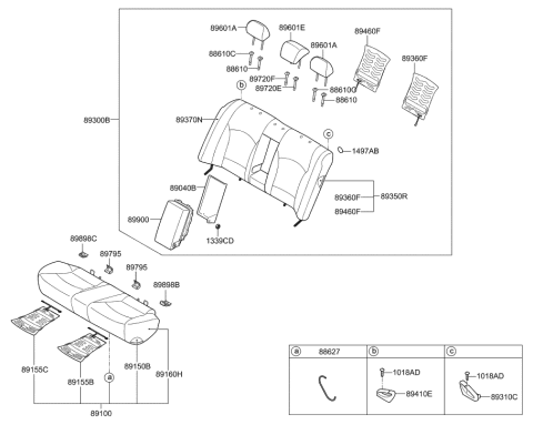2023 Hyundai Venue Guide Assembly-HEADREST With Lever Diagram for 893914R010RAS