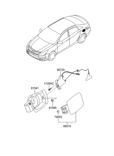 2022 Hyundai Veloster N  Fuel Filler Door Assembly Diagram for 695103S000