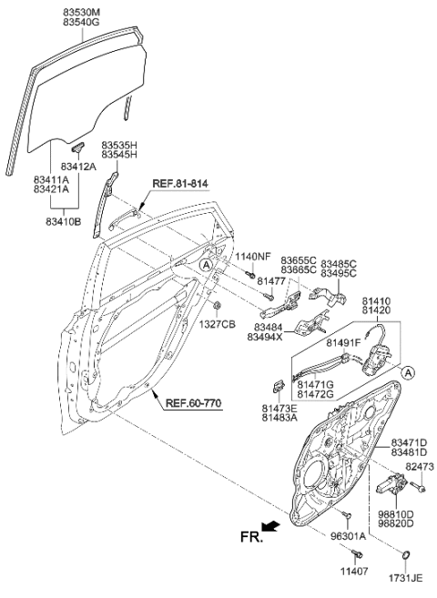 2023 Hyundai Tucson  Connection Cage-Door INSID Han Diagram for 826403S000