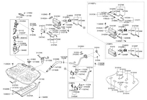 2021 Hyundai Veloster N  Protector-Fuel Tank Diagram for 312203R000